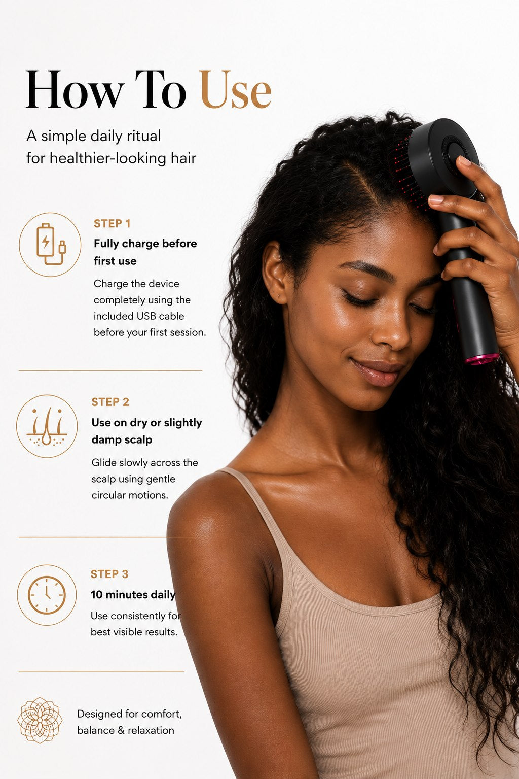 Red Light Scalp Massager – Hair Growth & Deep Care